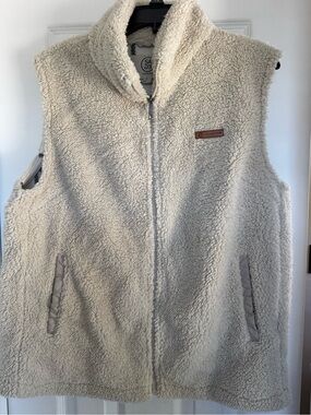 Cozy Cream Sherpa Zip-Front Women's Vest
